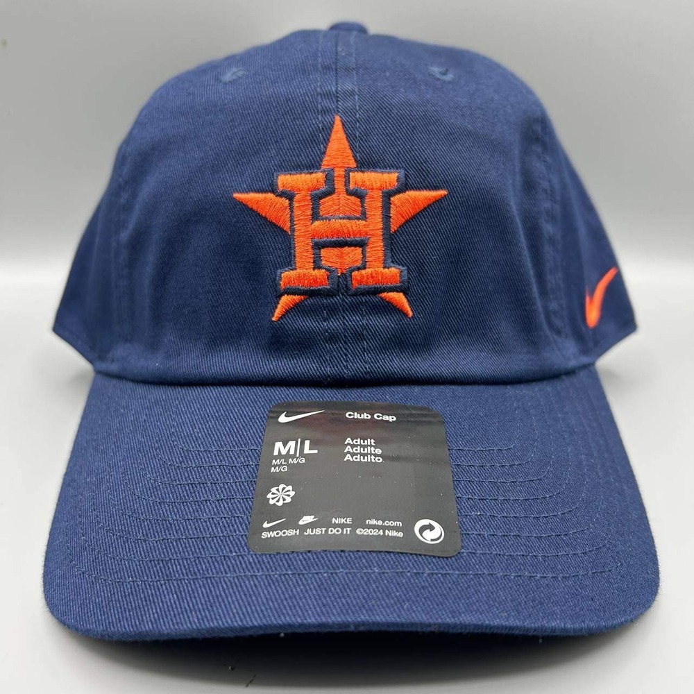 Houston Astros x Nike Club‎ Hat Men M-L Navy Blue Strap Back Cap New